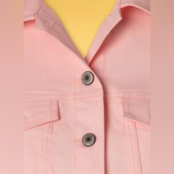 Unique Vintage x Grease Pink Ladies Cropped Denim Jacket, XS, NWT! - Picture 5 of 14